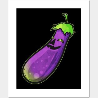 Eggplant Aubergine Jack O Lantern Face Costume Halloween Posters and Art